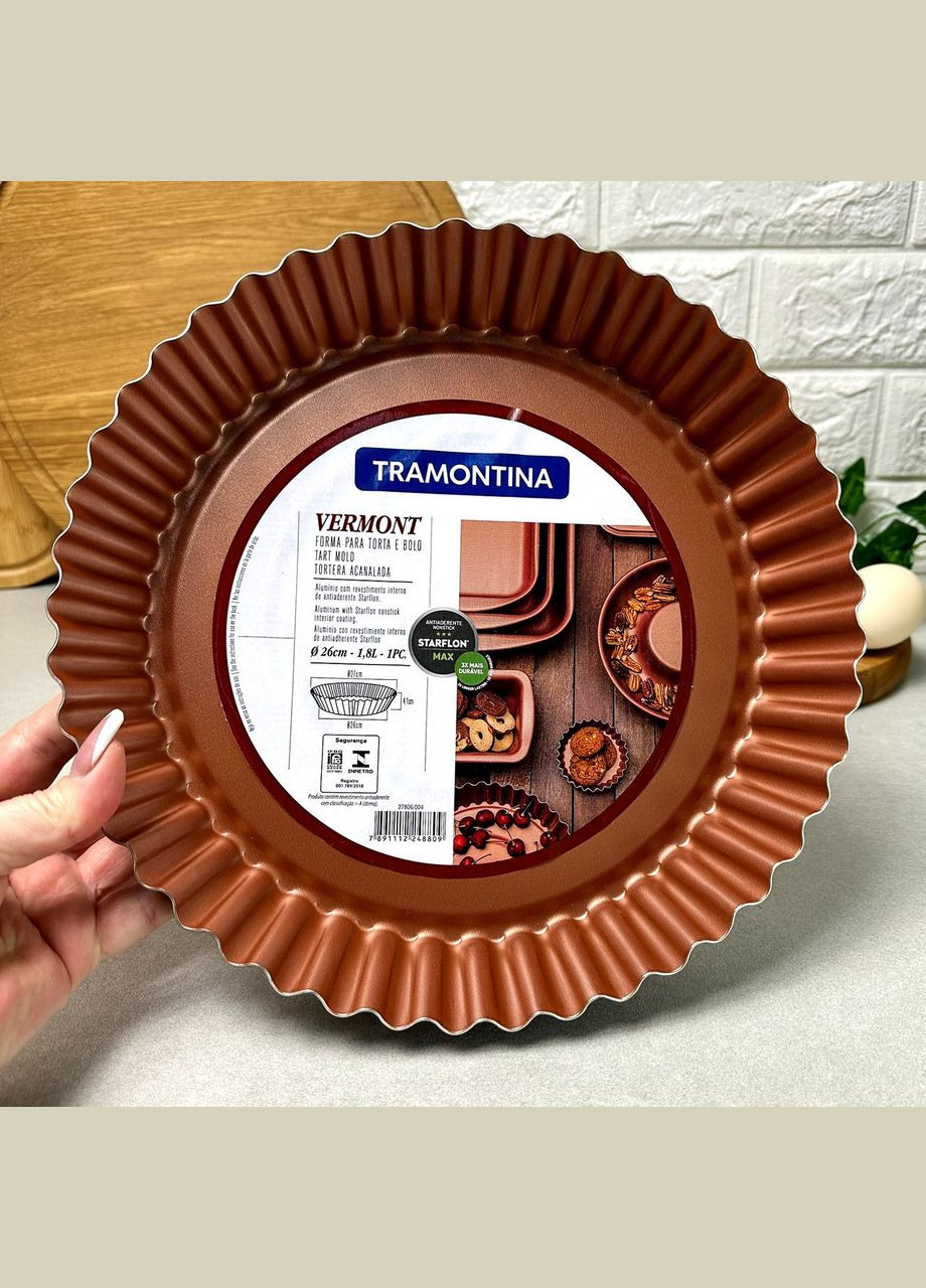 Круглая волнистая форма для выпечки 26 см VERMONT Tramontina (303211898)