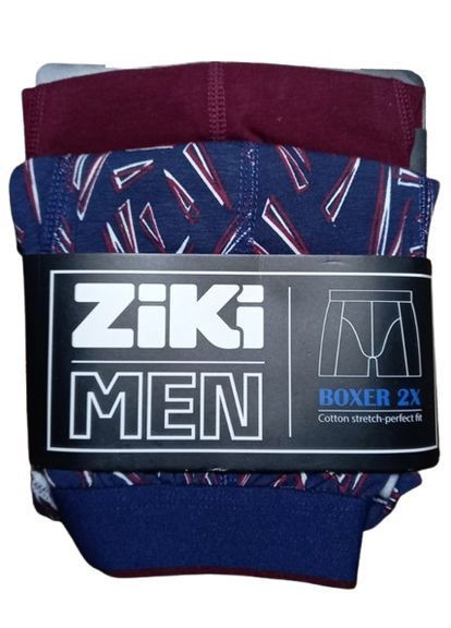 Набор мужских трусов боксеров MEN 2 шт в наборе, размер S, вишневый, синий ZIKI Боксери (369402478)