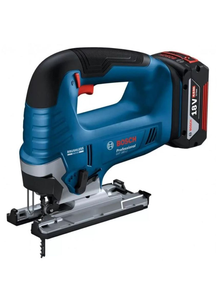 Акумуляторний лобзик GST 185-LI (18 В, 2х4 А*год, 3500 об/хв) електролобзик + АКБ і зарядний пристрій (26140) Bosch (336948219)