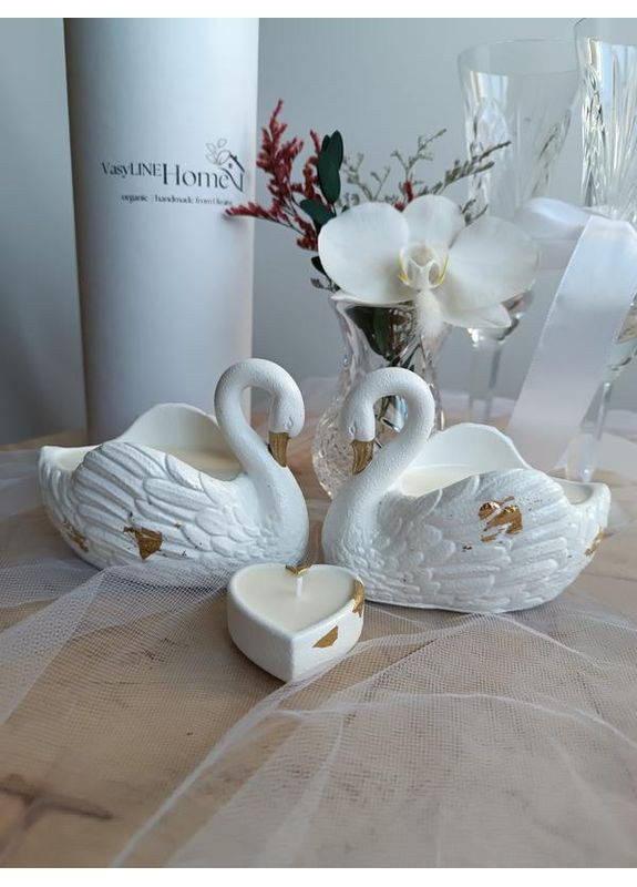 Мини свеча сердце в гипсовом кашпо, бонбоньерка, аромат на выбор, ручная работа Hand Made (351508506)