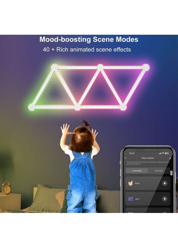 Модульный настенный светильник LED RGB 5V SAL-014B 9pcs Bluetooth USB with app Epik (369668295)