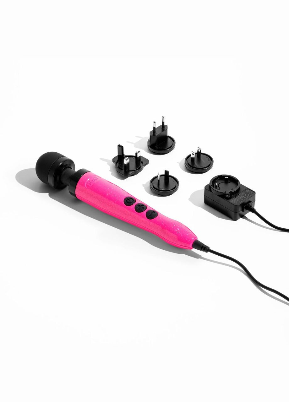 Вибромассажер Die Cast 3 Hot Pink, очень мощный, питание 220В, металлический корпус Doxy (334285645)