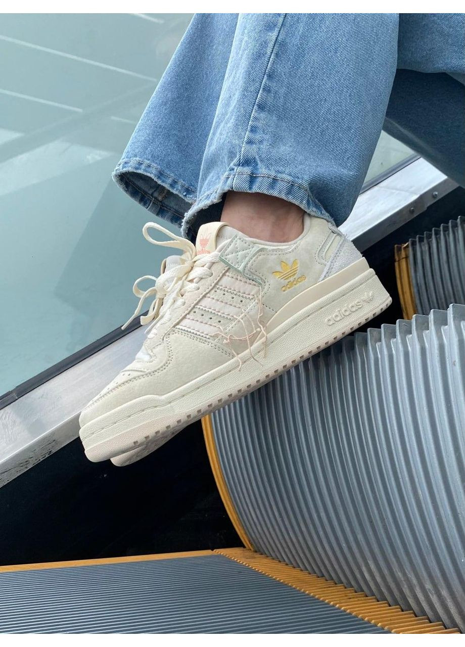 Бежевые демисезонные кроссовки мужские adidas forum 84 low premium beige 2.0 адидас форум 84 No Brand