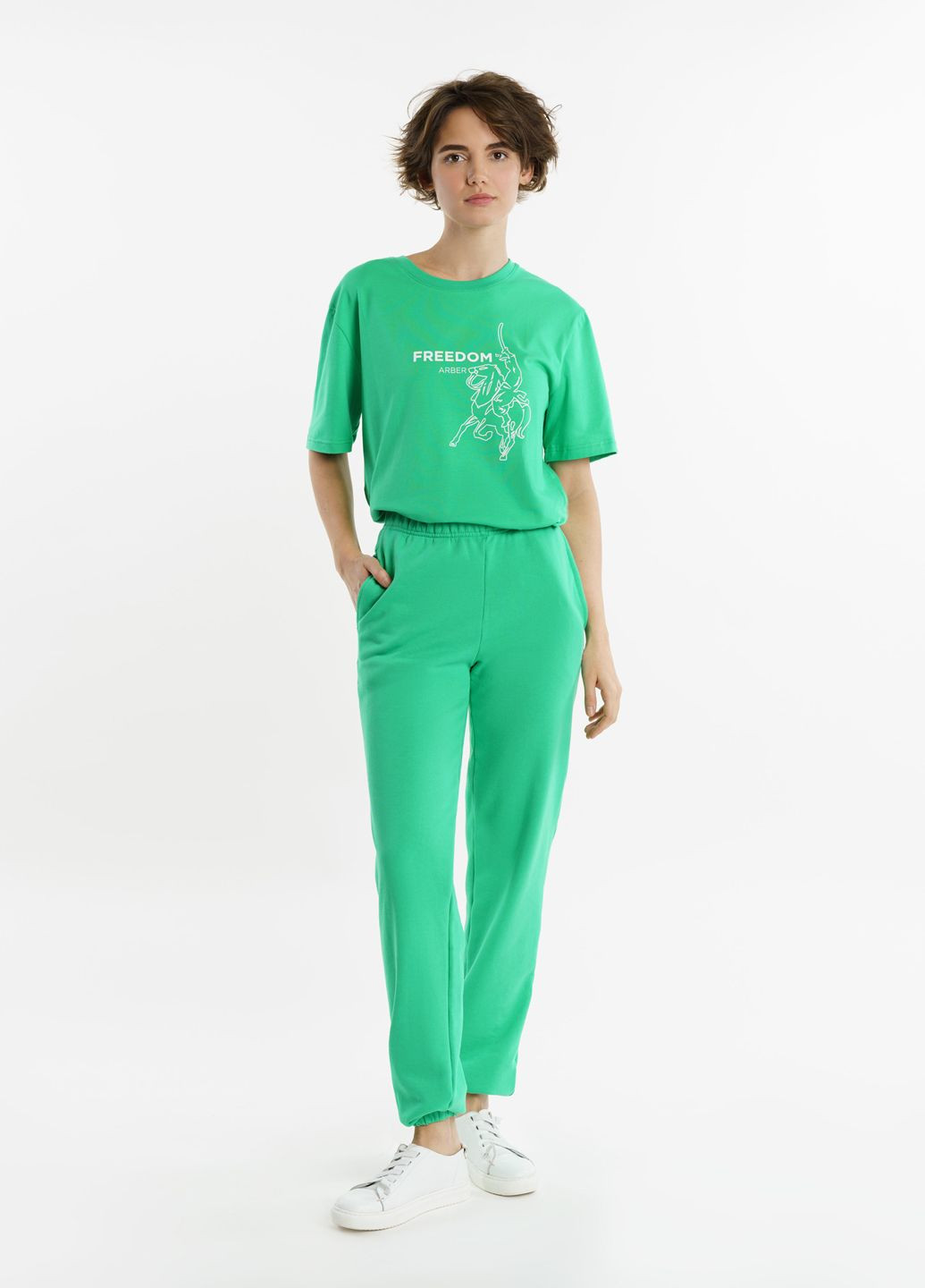 Спортивні штани жіночі Freedom зелені Arber sportpants w6 (282841890)