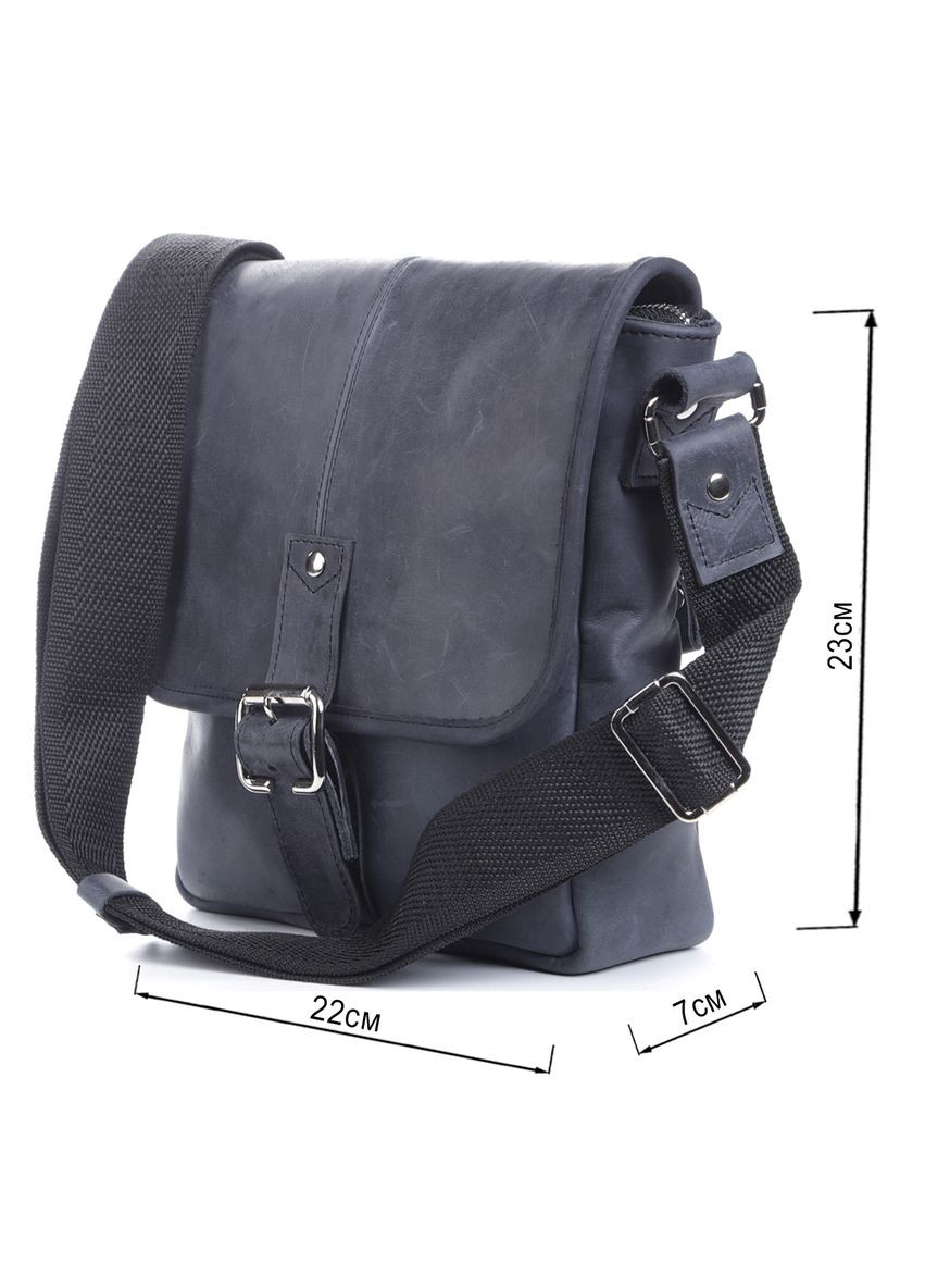 Шкіряна сумка крос боді синя чоловіча 11015 Shvigel (329195280)