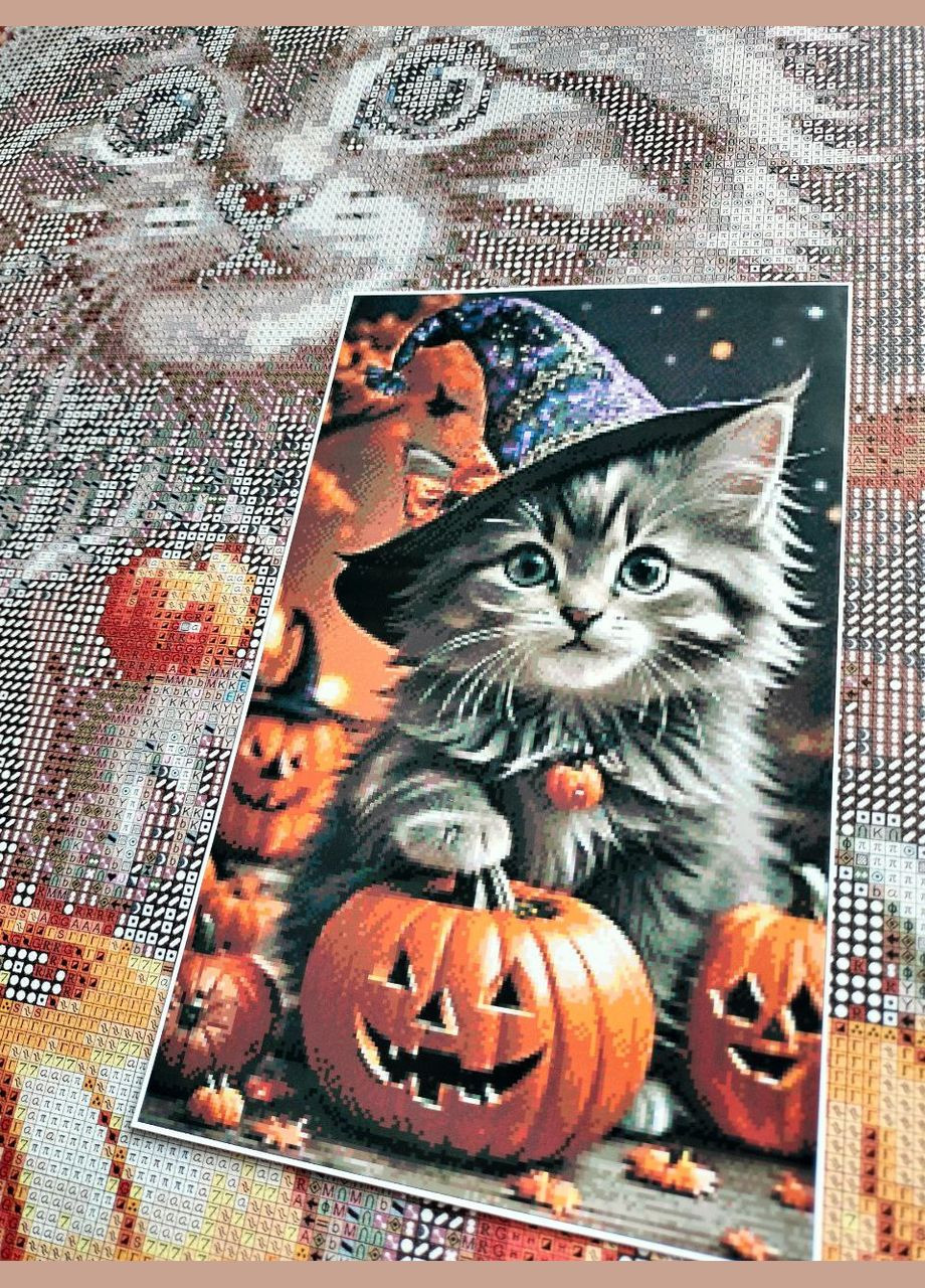 Набір алмазної мозаїки НА підрамнику АЛМр-230 "Хелловін Кіт", 40*65см АлМазка (335056491)