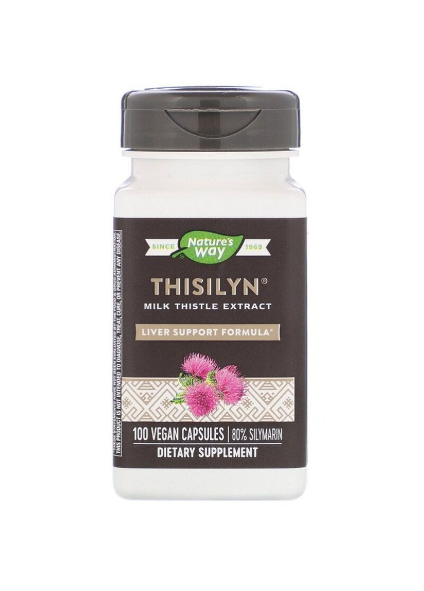 Розторопша Екстракт, Thisilyn, Milk Thistle, Liver Support Formula,, 100 вегетаріанських капсул Nature's Way (326054727)