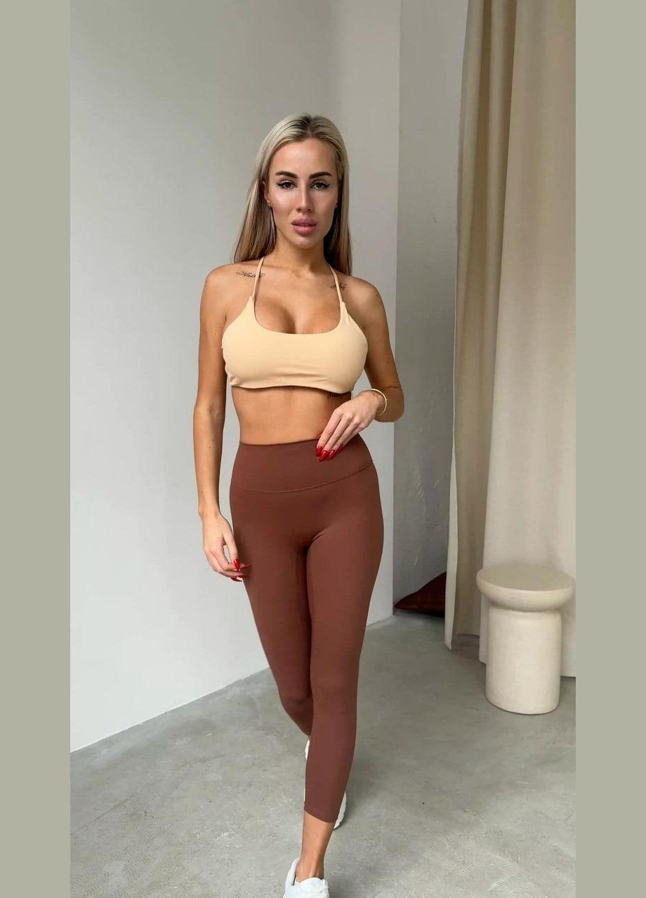 Спортивный комплект (топ «на бретелях» с чашками и леггинсы «Brazilian» с пуш-ап), размер S Trends (330757034)