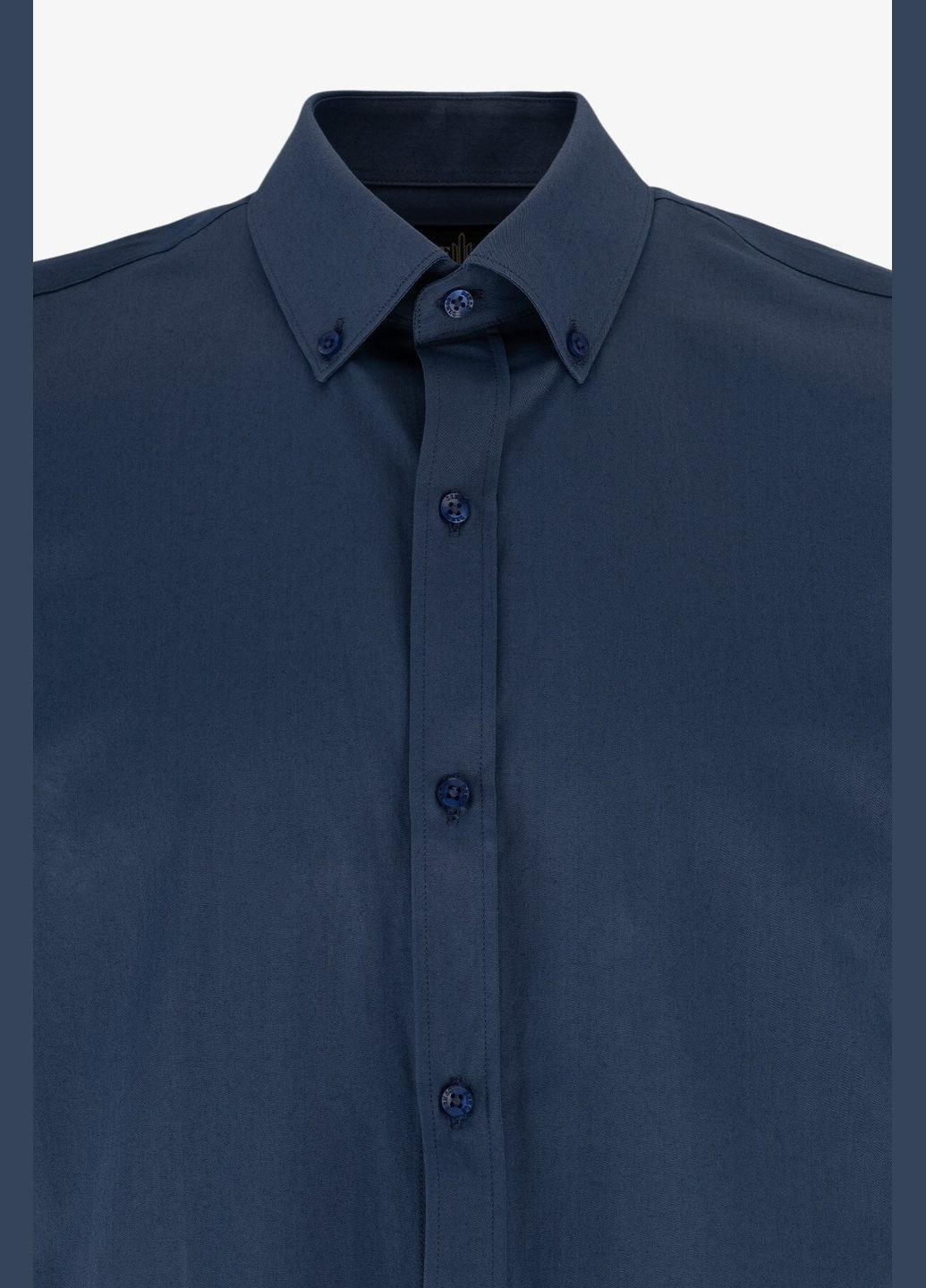 Темно-синяя рубашка однотонная Demos