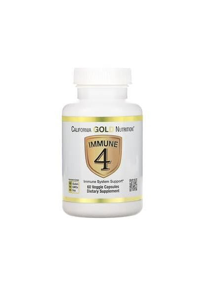 Immune 4, засіб для зміцнення імунітету, 60 капсул California Gold Nutrition (314524065)