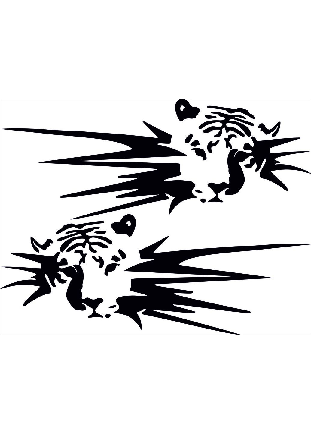 Смуги на двері авто 3D TUNING STUDIO Тигр 1500х590х0.15мм=2штуки No Brand (362499410)