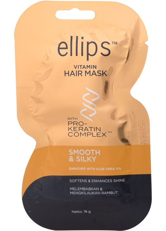Маска для волос "Безупречный шелк", с про-кератиновым комплексом Vitamin Hair Mask Smooth & Silky 18g (427411-31019128) Ellips (368630594)