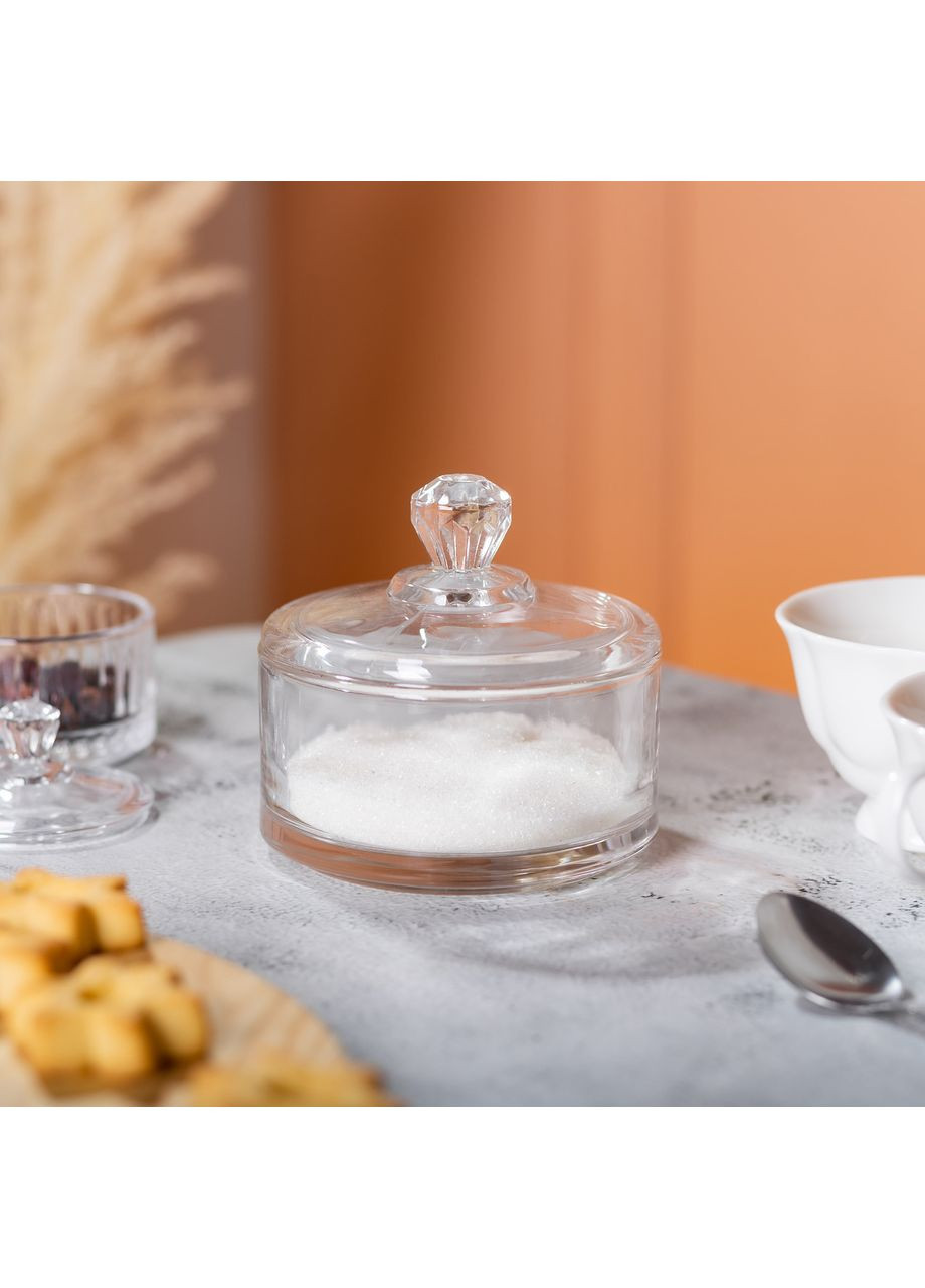Конфетница с крышкой Ø 10 см стеклянная HP-YH-24 Yiwu (370802045)