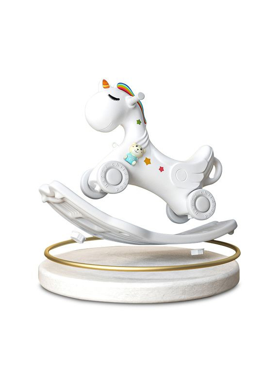 Дитячий кінь-качалка Музичний 78х36х46 см Білий (1348446616) No Brand (368713840)