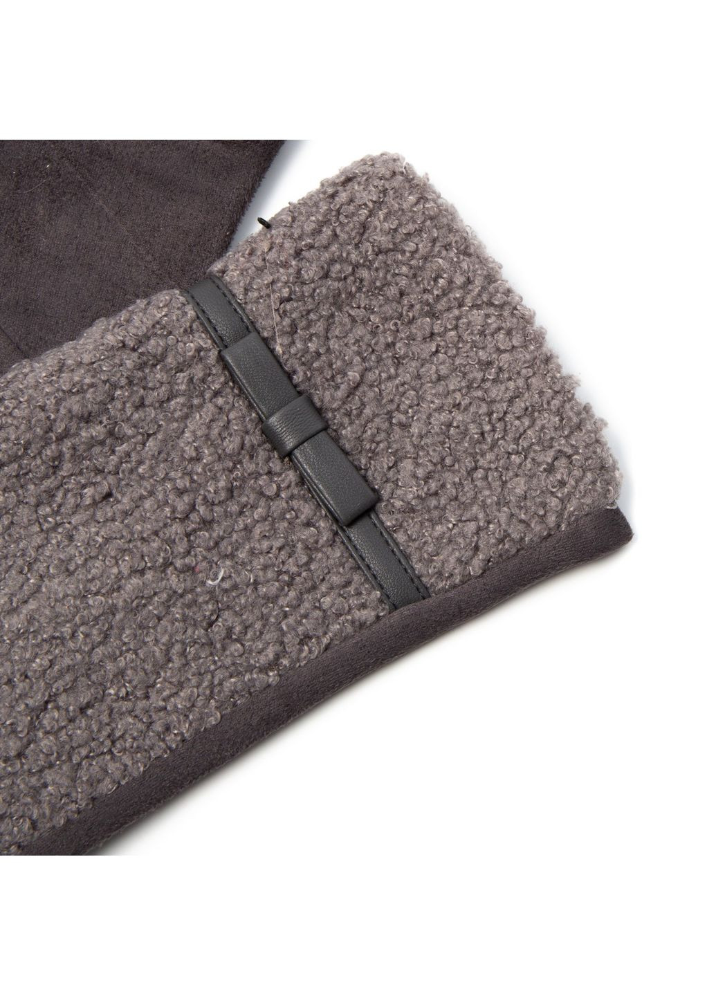 Перчатки Smart Touch женские искусственный мех каракуль / экозамш серые ЭЛИЗ LuckyLOOK 238-961 (322790755)