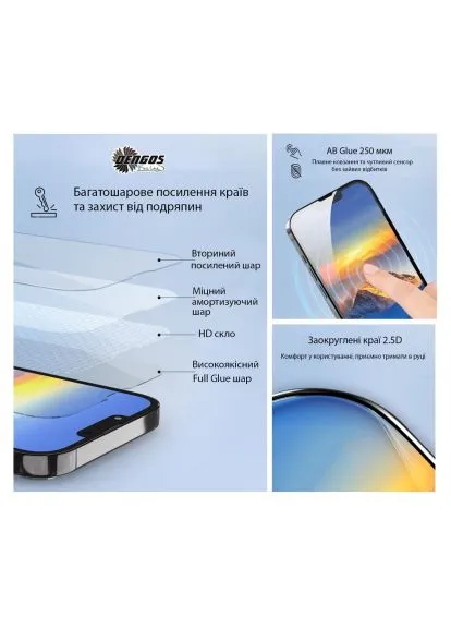 Защитное стекло (TGFG-426) DENGOS Full Glue Xiaomi Redmi Note 15 5G Black (390261989)