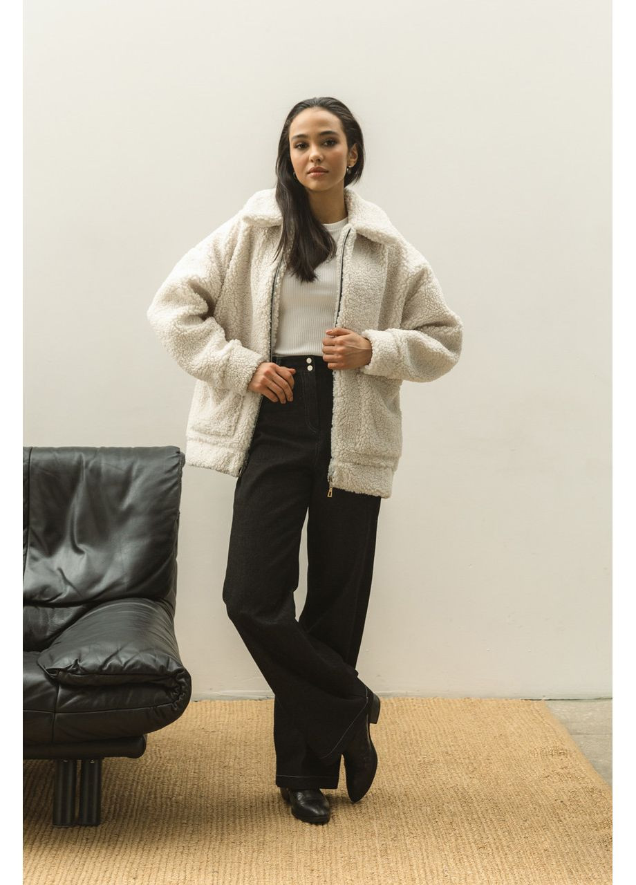 Молочная демисезонная молочная куртка-тедди с подкладкой Seventeen