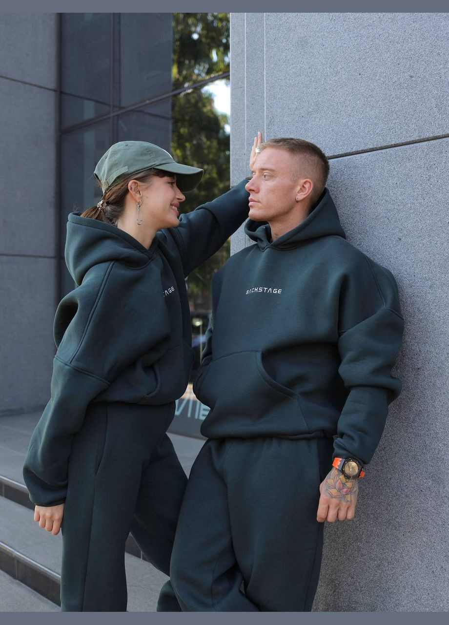 Изумрудный демисезонный утепленный костюм брючный Garna