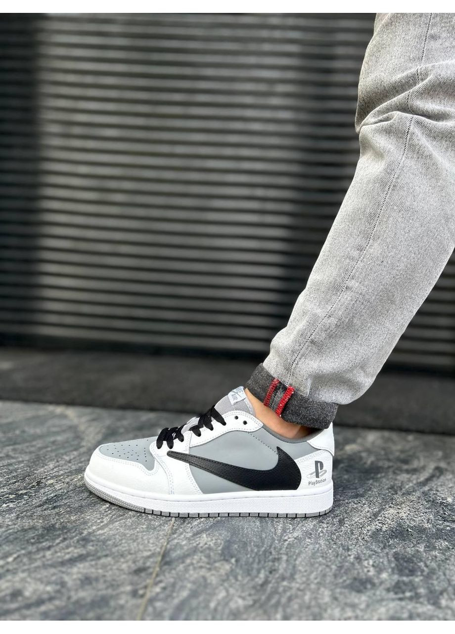 Белые демисезонные кроссовки мужские nike sb x travis scott x playstation найк сб данк No Brand