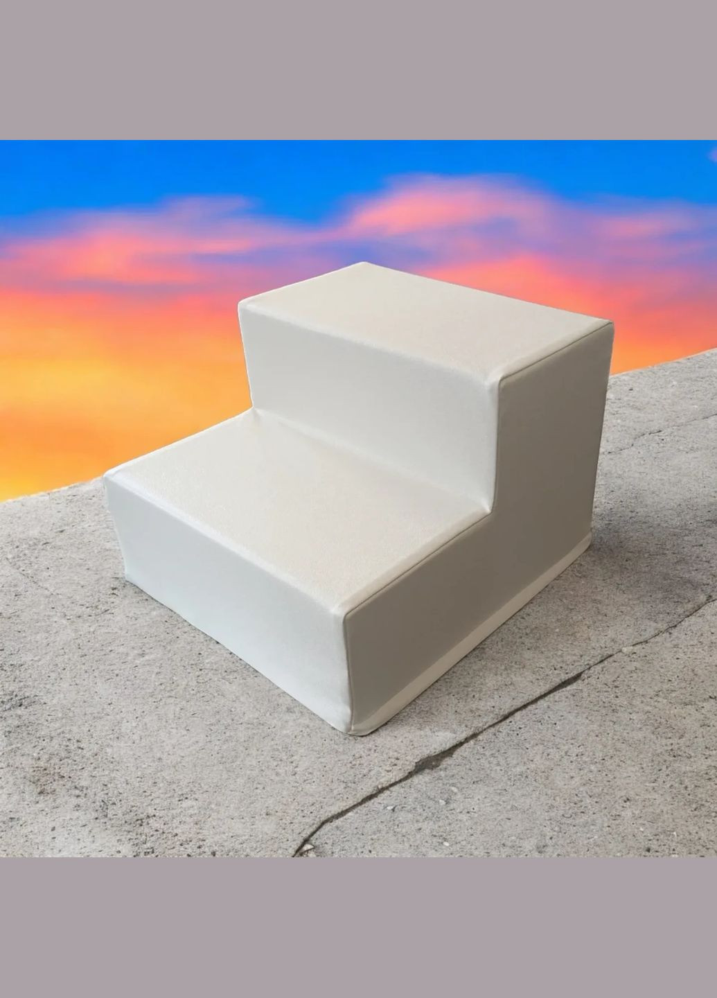 Лесенка для собак Экокожа цвет Белый купить Портативная лесенка для собак Лесенка для маленьких собак No Brand (339786159)