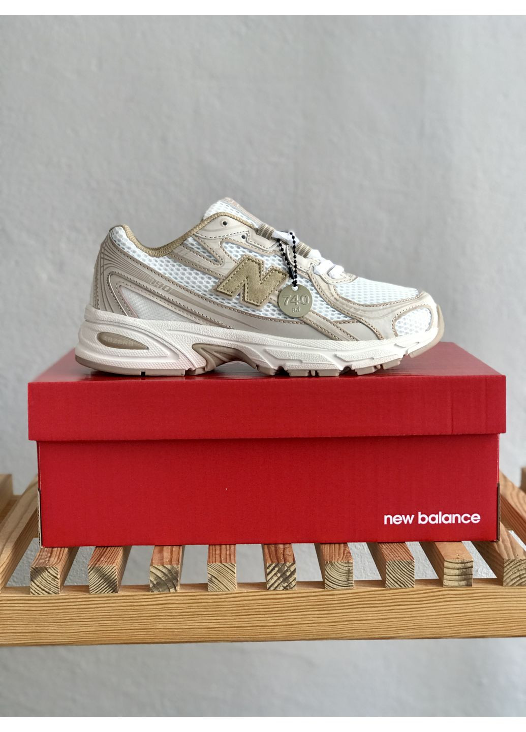 Кроссовки женские New Balance 740 White Yellow beige | Нью Беланс 740 бежевые No Brand бежевые демисезоны (363841014)