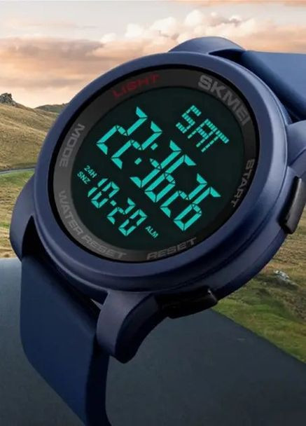 Часы 1257BU Blue | Спортивные электронные часы с подсветкой и секундомером, водостойкие Skmei 269 (358651064)