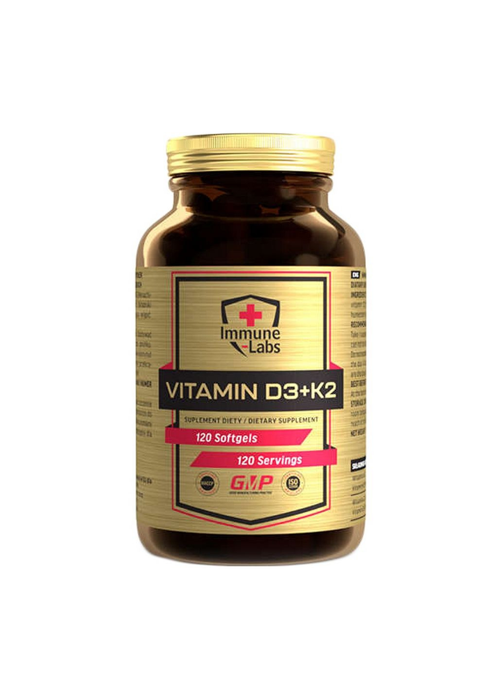 Витамины и минералы Vitamin D3+K2, 120 капсул Immune Labs (293478846)