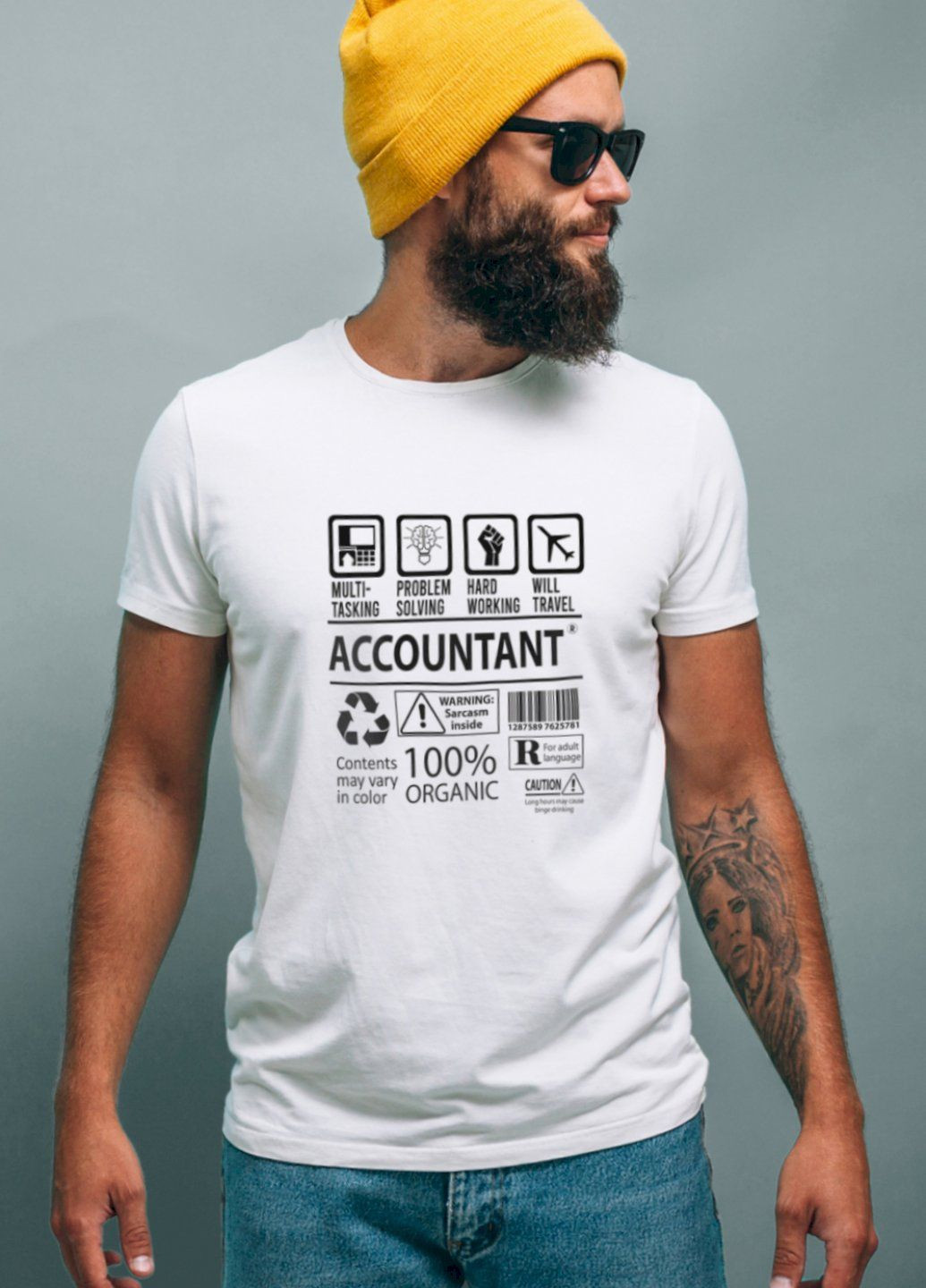 Белая футболка белая мужская "accountant" Ctrl+