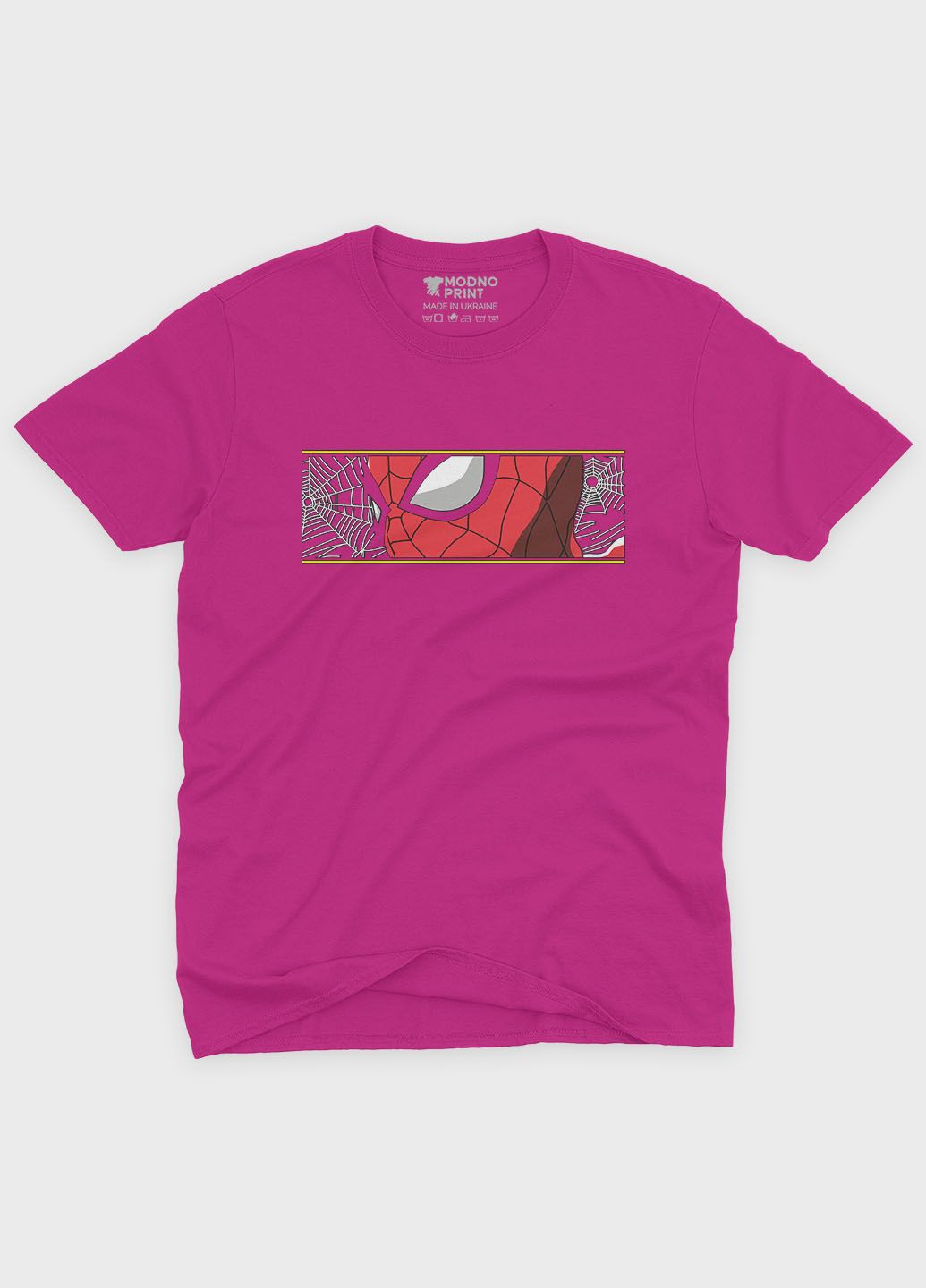 Розовая демисезонная футболка для мальчика с принтом супергероя - человек-паук (ts001-1-fuxj-006-014-008-b) Modno