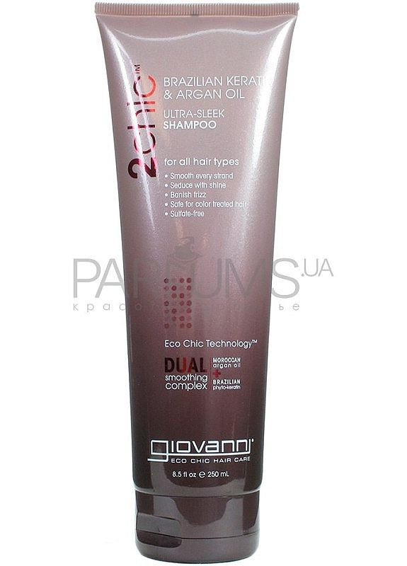 Шампунь для волос 2chic Ultra-Sleek Shampoo Brazilian Keratin & Argan Oil 250ml (2-499715) Giovanni (369795887)