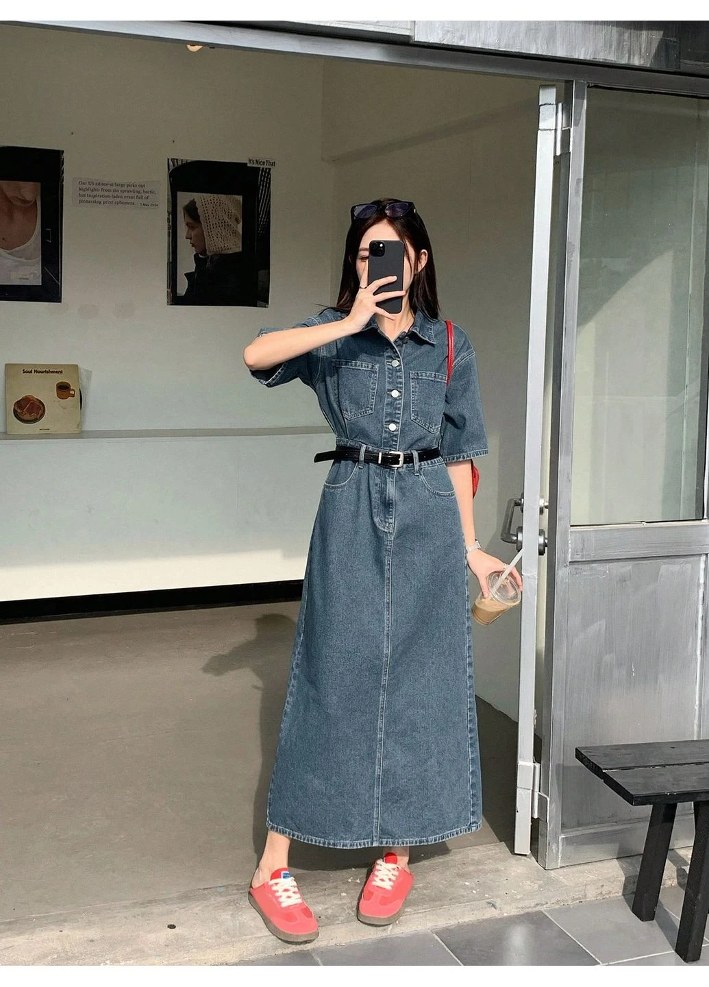 Синее платье SHEIN однотонное