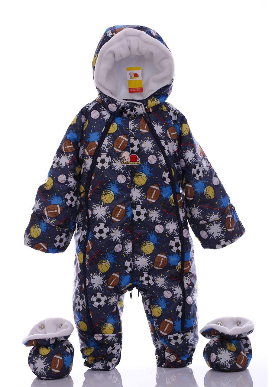 Комбінезон Трансформер для хлопчика на флісі Футбол синій 86 см (44901) BABYKROHA (297198068)