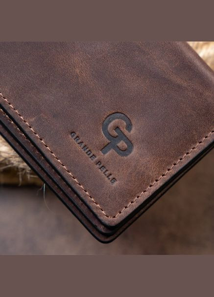 Кожаная обложка на права тёмно-коричневого цвета 221120 Grande Pelle (303831551)