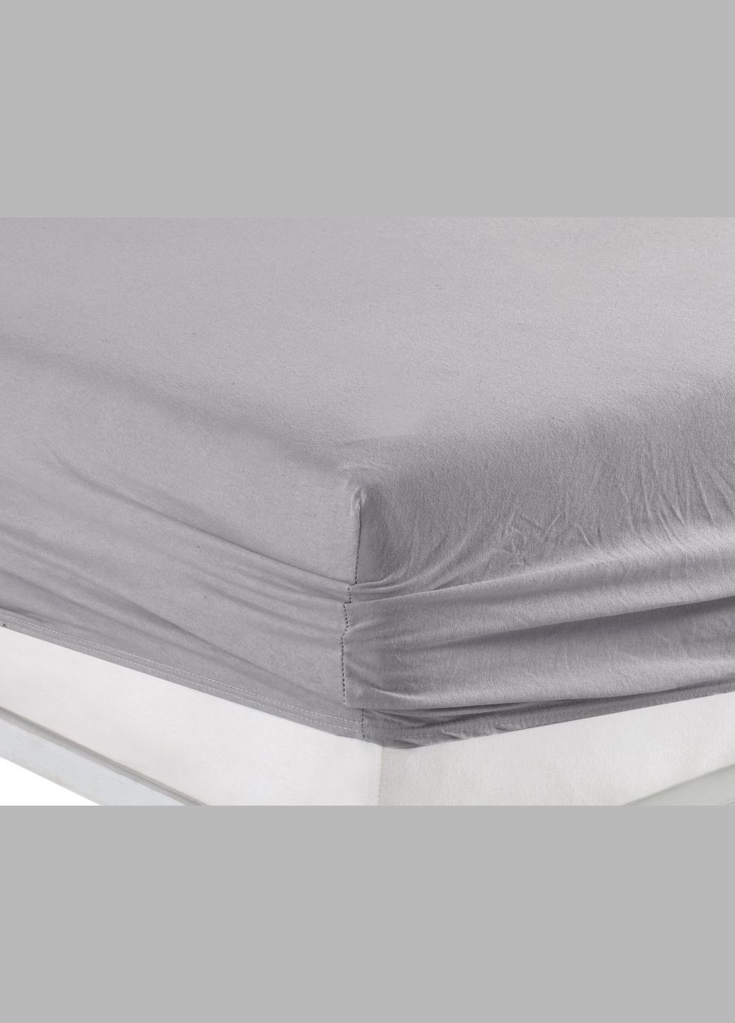 Простыня 90х200см трикотаж (джерси) на резинке с наволочками Серое Kayra (318382505)
