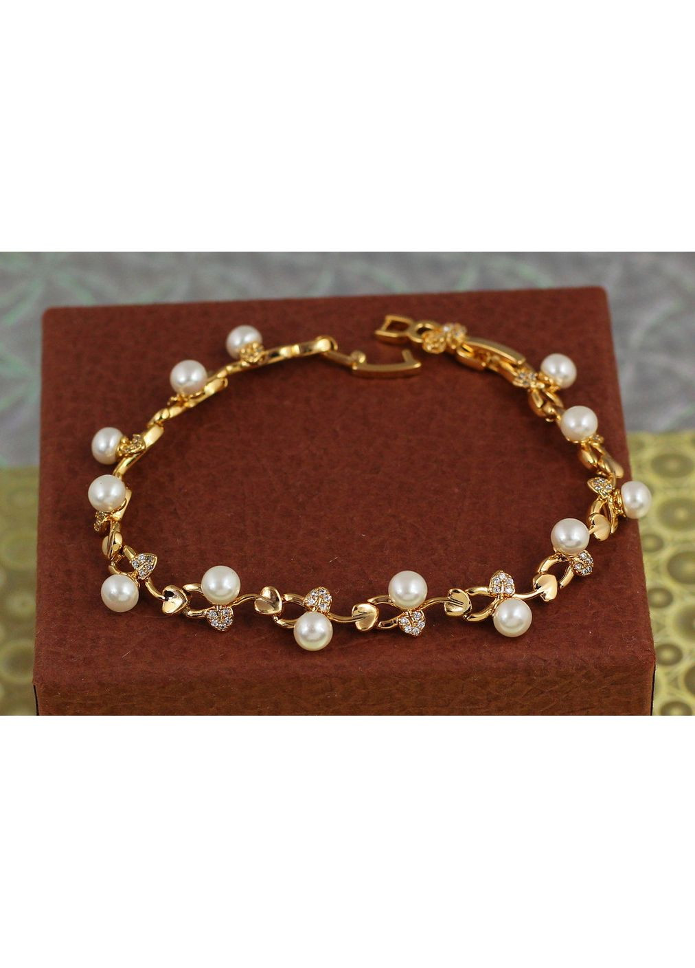 Браслет Лоза с жемчужиной 19 см 8 мм золотистый love-shopping Xuping Jewelry (355799324)