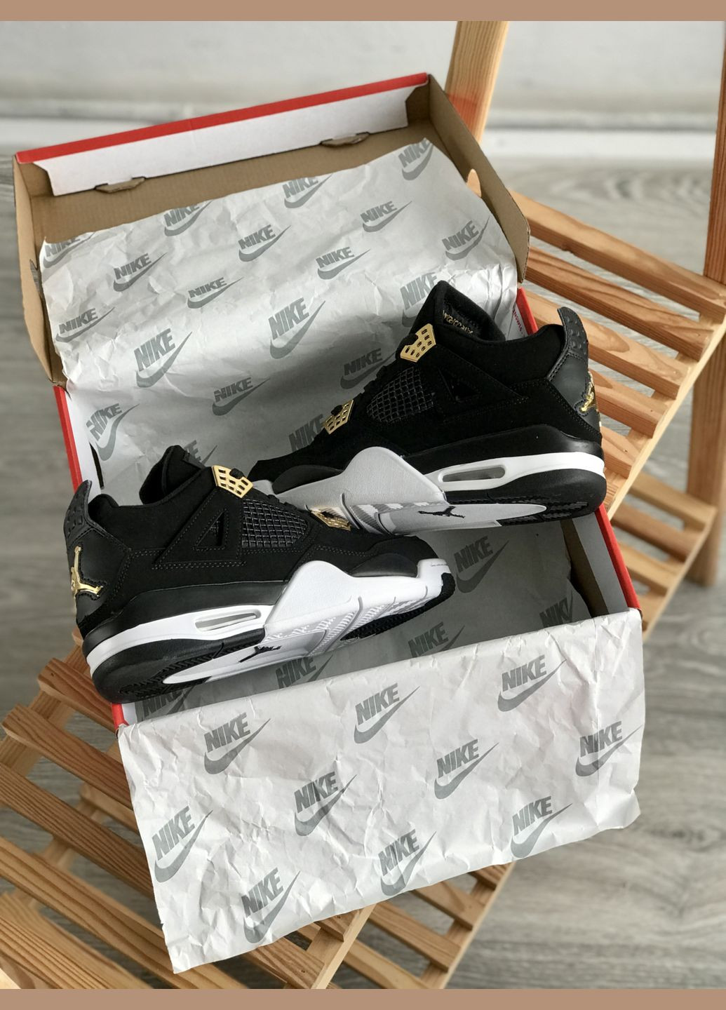 Чорно-білі всесезон кросівки чоловічі і жіночі nike air jordan 4 retro royalty black white | найк аір джордан 4 ретро роялті чорно-білі No Brand