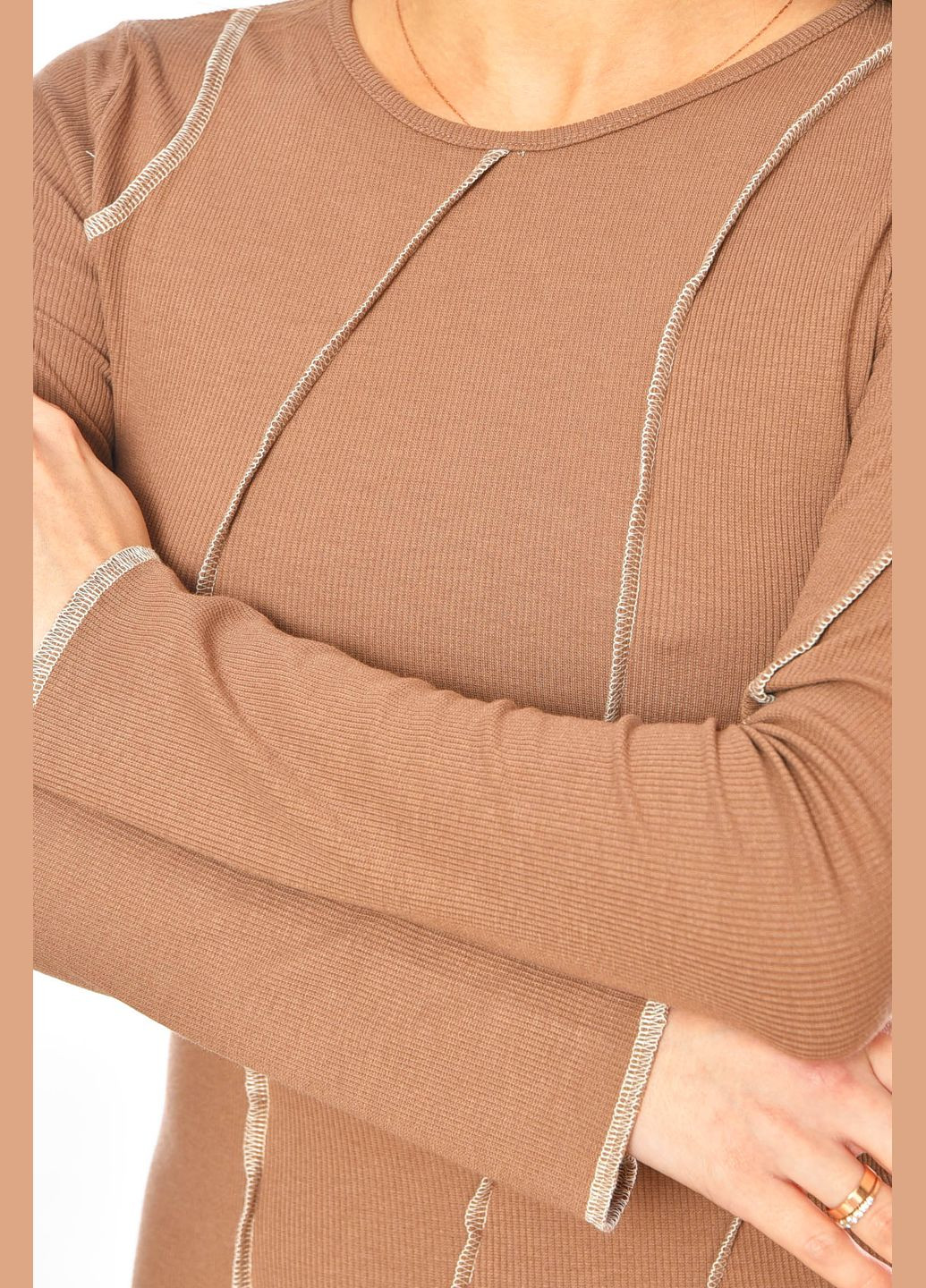 Коричнева джинсова сукня жіноча коричнивого кольору а-силует Let's Shop однотонна