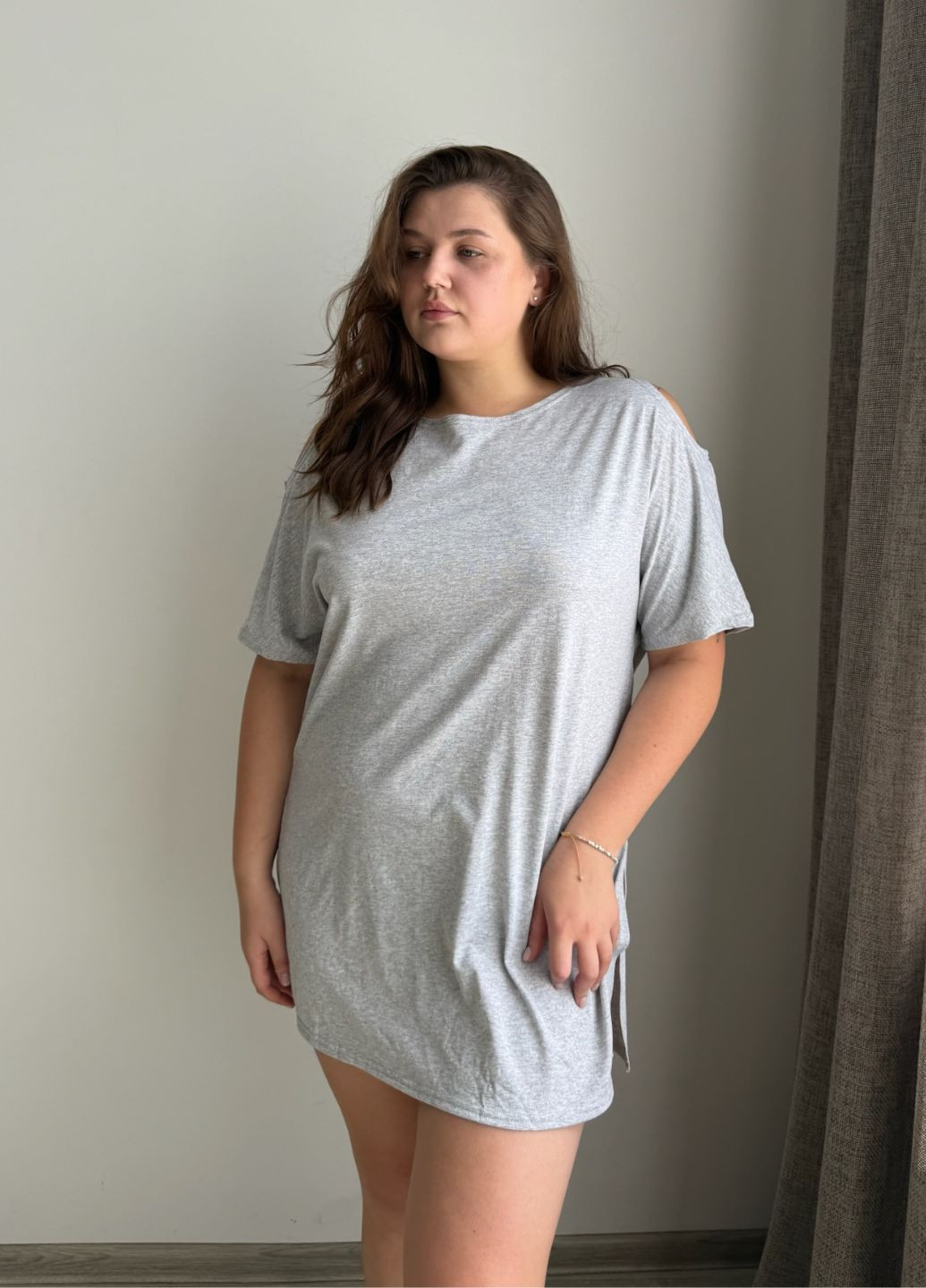 Серая рубашка однотонная VIDCHUY