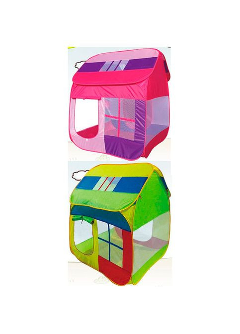 Палатка детский домик, 125-125-140 см, 2 входа, 3 окна-сетки, 2 стены, накидка, сумка (MR 1307) No Brand (326740623)