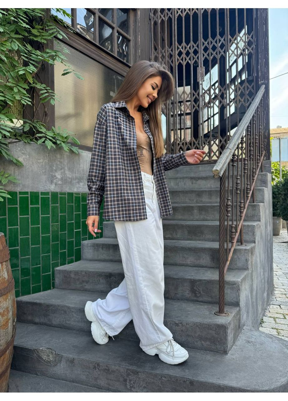 Жіноча шоколадна сорочка No Brand (360937917)