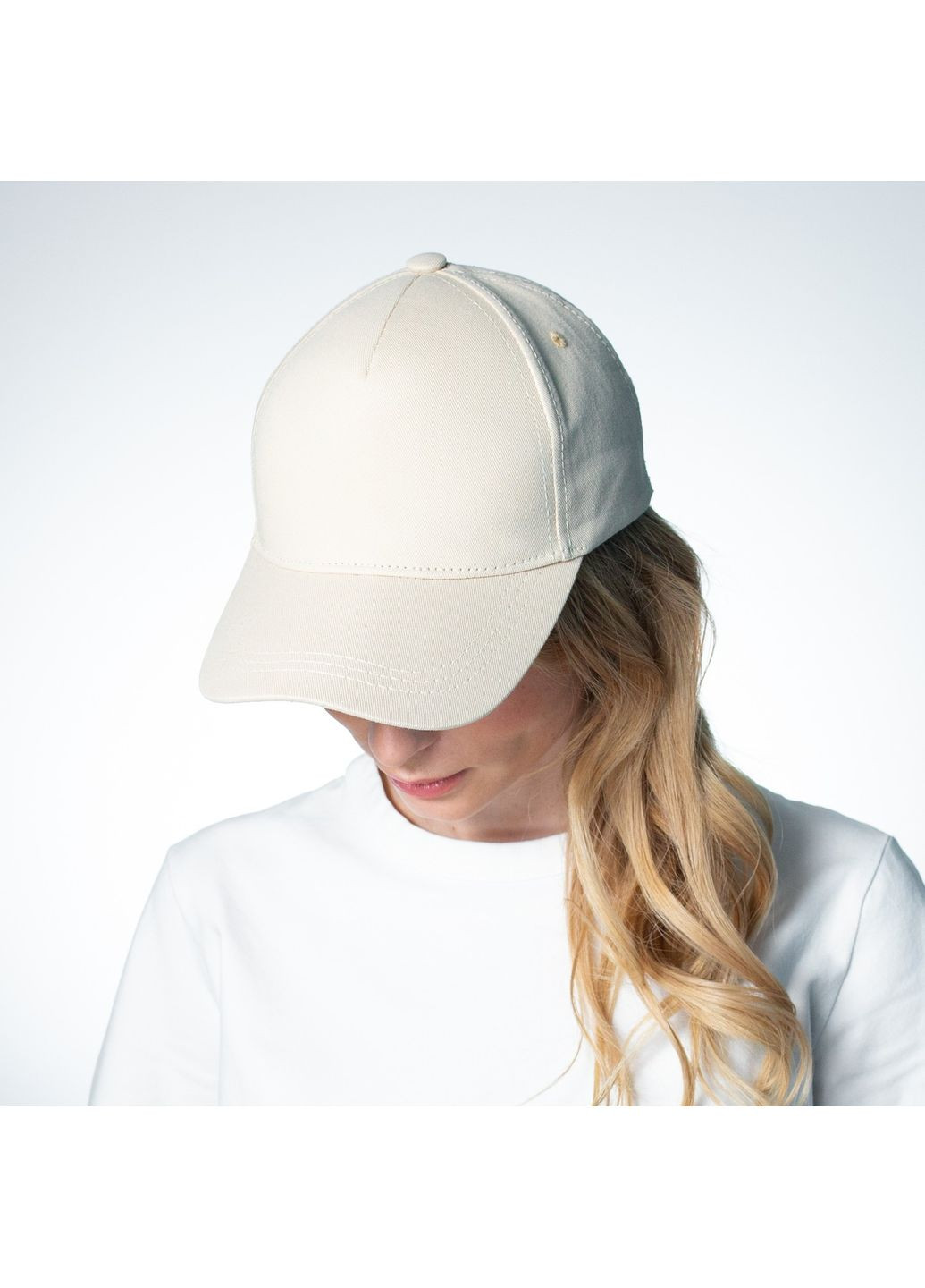 Бейсболка с регулятором женская коттон бежевая АЙВИ LuckyLOOK 409-064 (322789784)