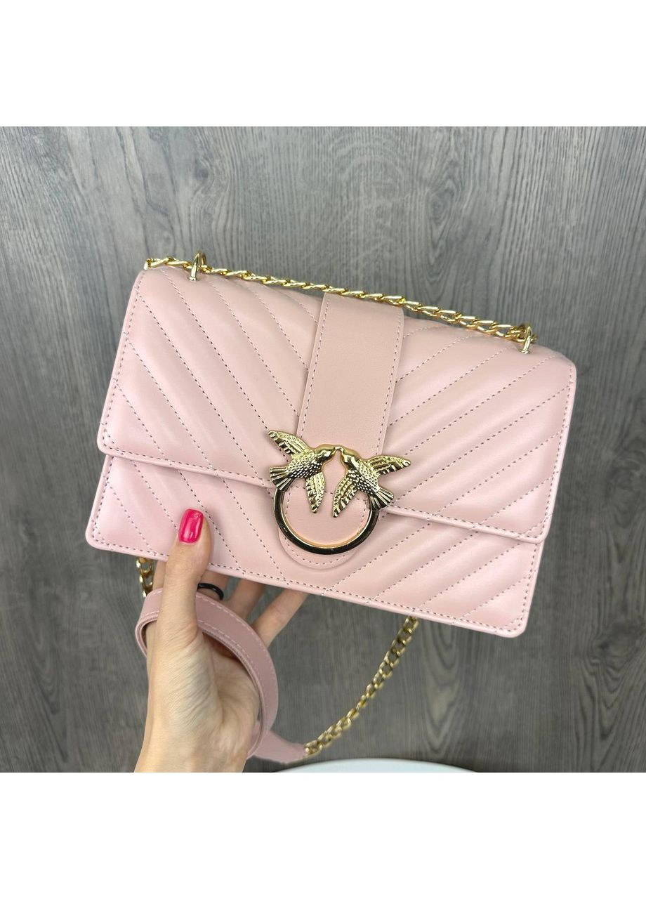 Жіноча сумочка клатч стьобана рожева екошкіряна ProDobro (366030373)