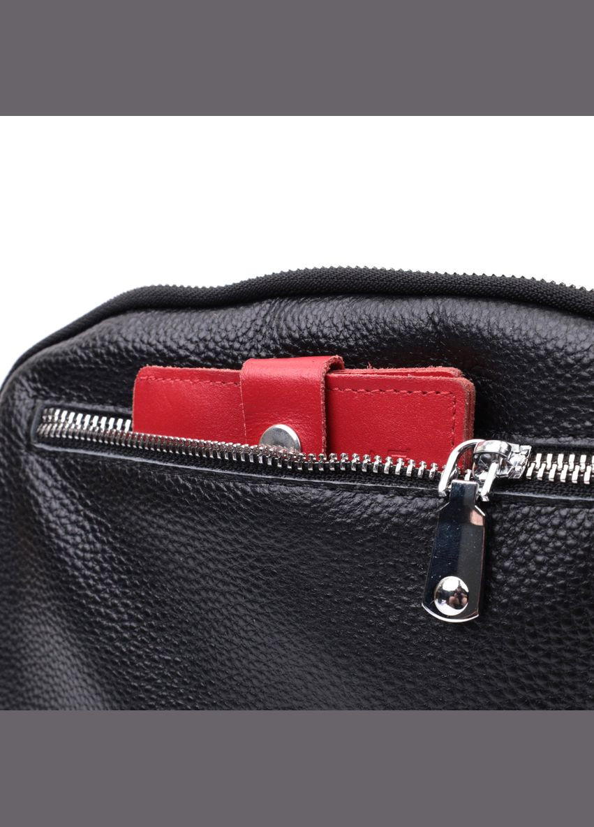 Сумка на два отделения из натуральной кожи черная 22592 Vintage (329197723)