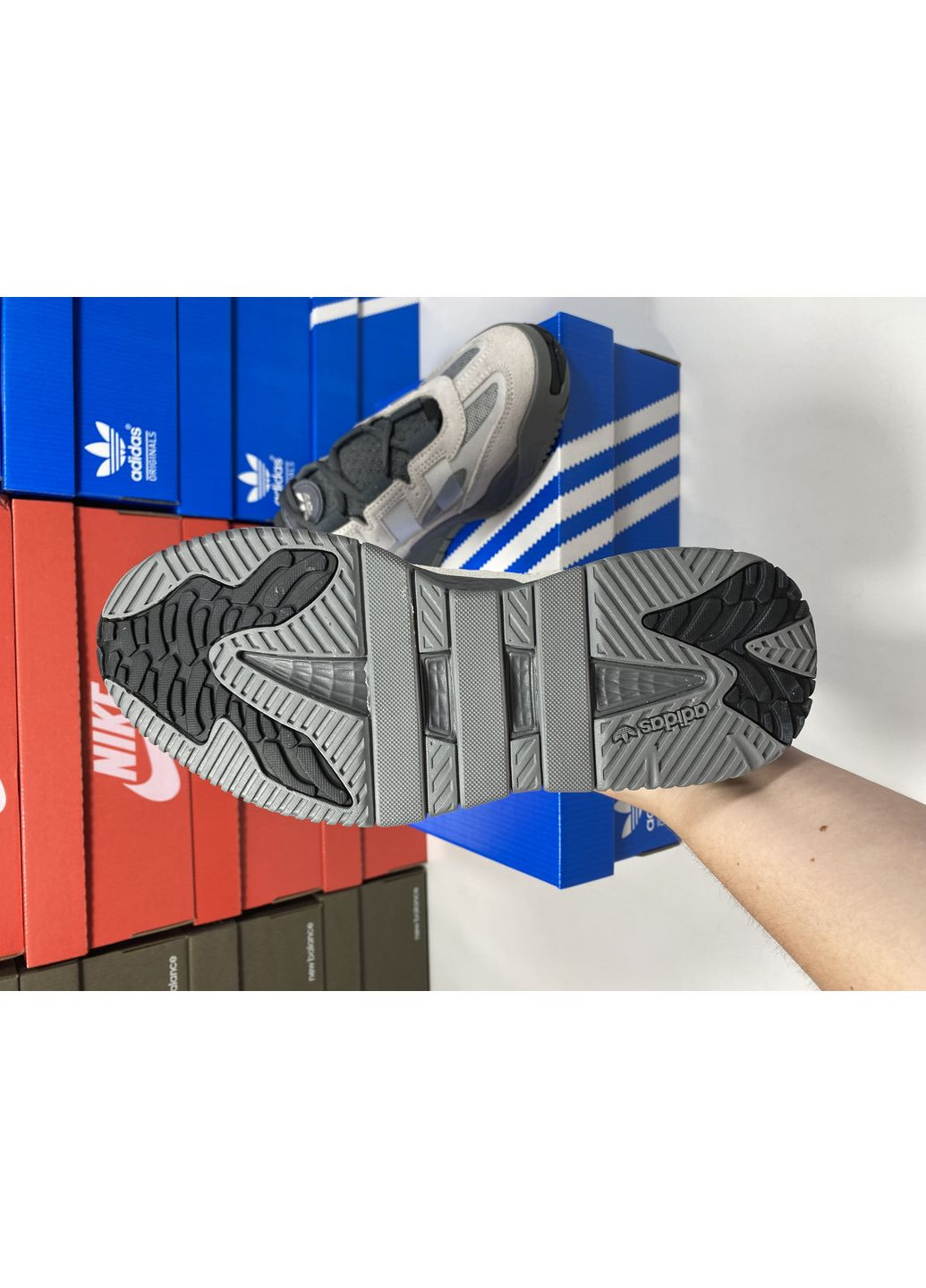 Сірі Осінні кросівки чоловічі adidas niteball grey black адідас найтбол No Brand