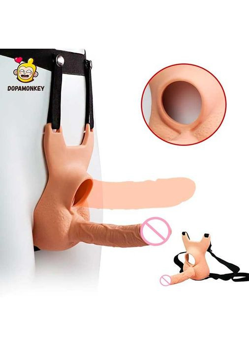 Анальный фаллоимитатор на ремне для двойного проникновения Vibrating Unisex из 10 режимов вибрации. Lovetoy (360604179)