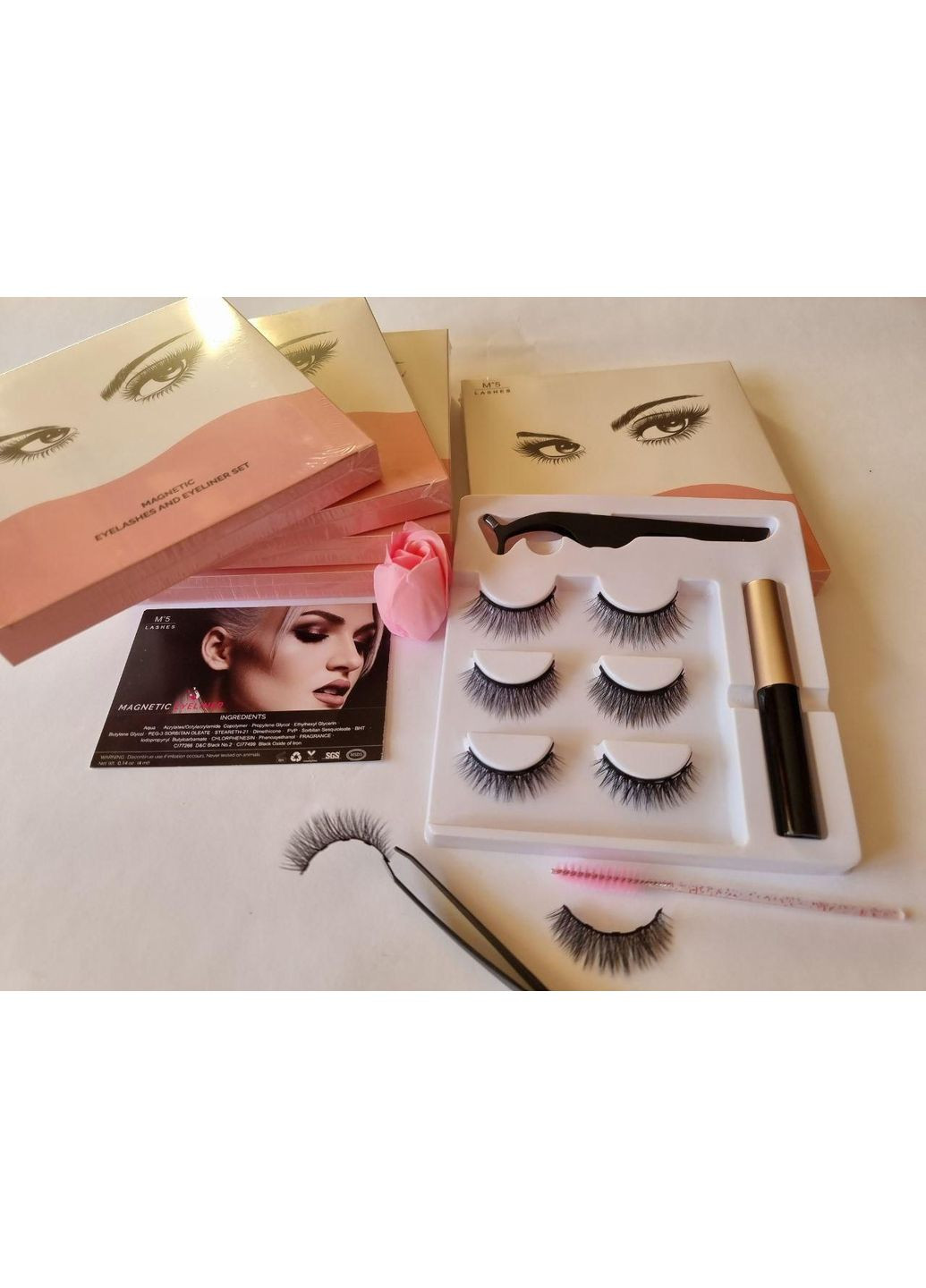 Набір багаторазові вії 3 моделі Класичні 2Д-3Д + магнітна підводка Magnetic Lashes (366668405)