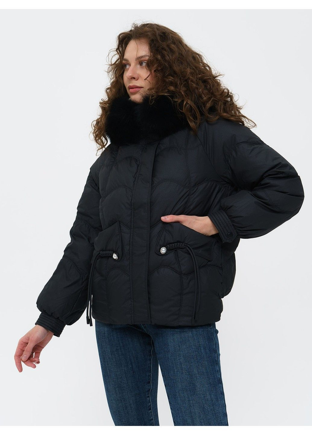 Черная зимняя куртка 21 - 04275 Vivilona