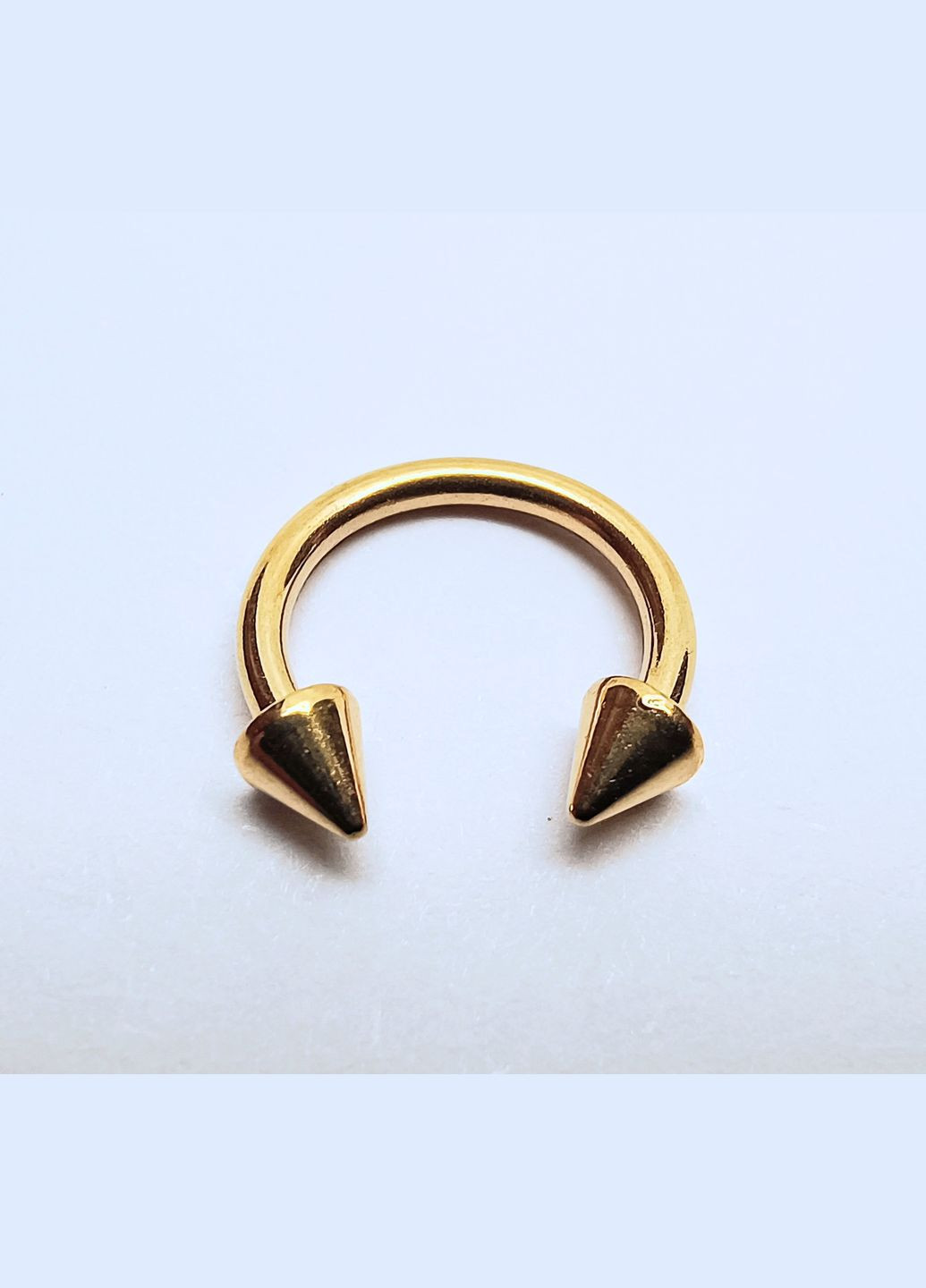 Сережка для пірсингу Циркуляр підкова з шипами з хірургічної сталі 316L для брів губ Золотистий 10 мм x 2.8 мм Finding (333707887)