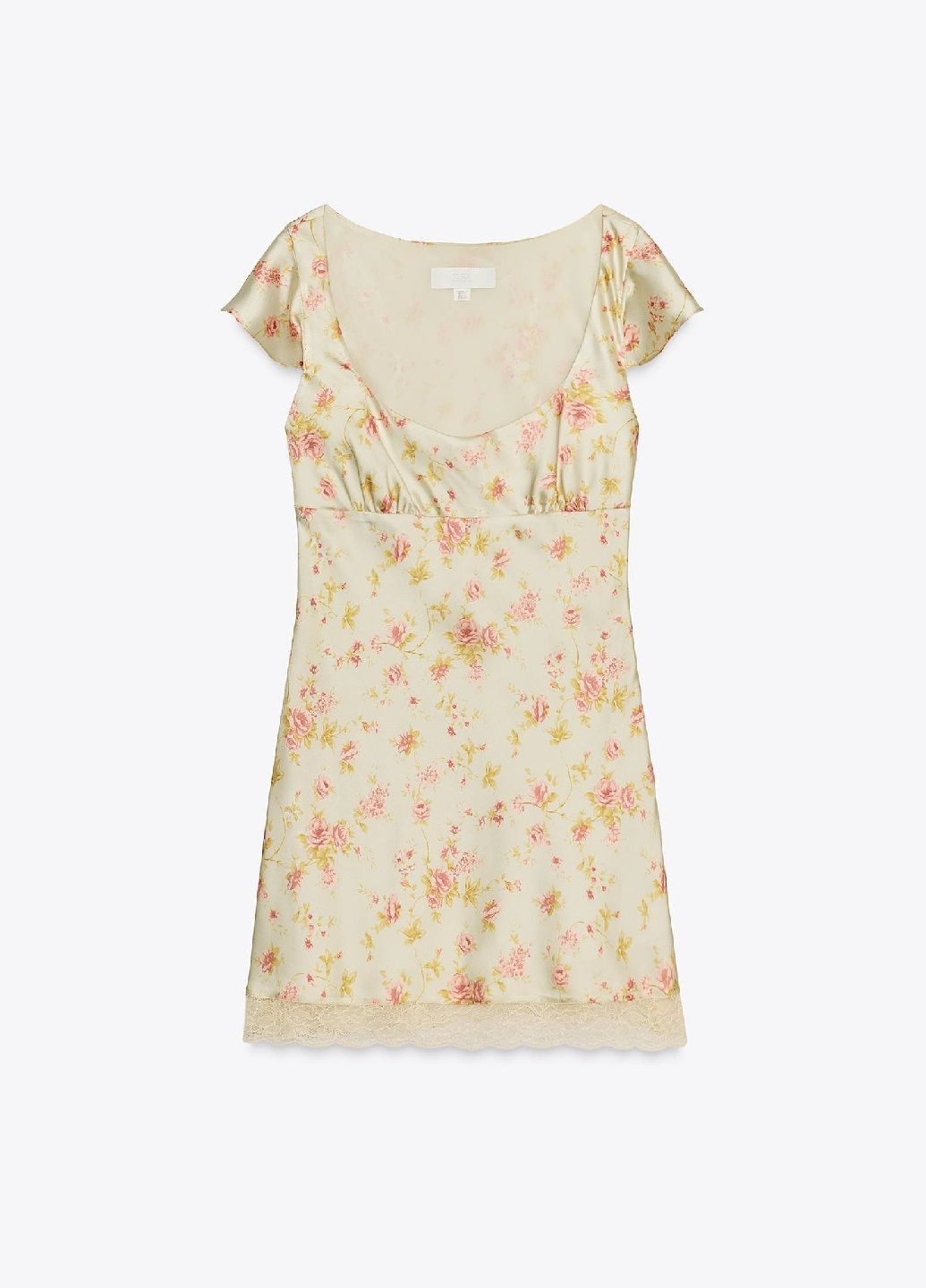 Комбинированное повседневный платье Zara с цветочным принтом