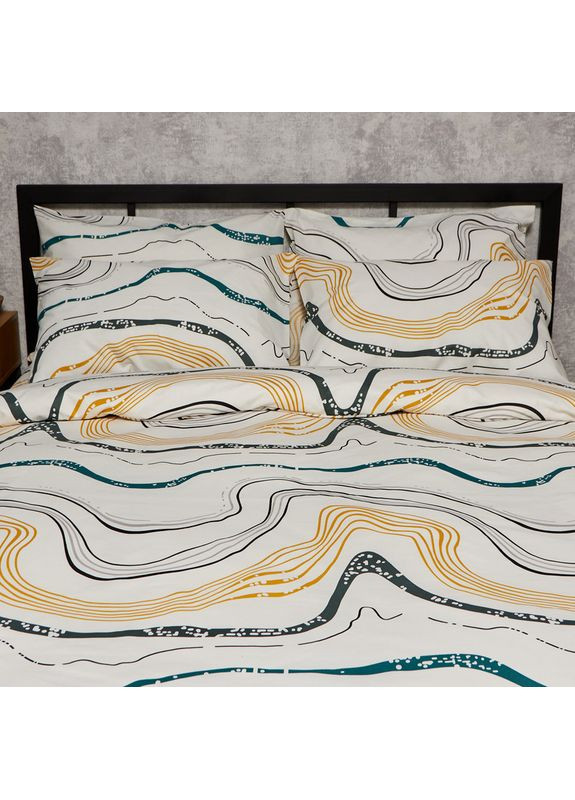 Комплект постільної білизни Бязь Gold Люкс King Size 220x240 наволочки 2х70х70 (MS-820009522) Moon&Star Natural Waves (356112657)